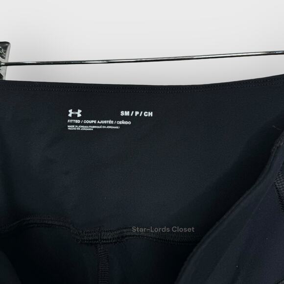 Under Armour Cropped Athleisure Leggings | Black Small High Waist Pockets Sporty - Picture 3 of 10